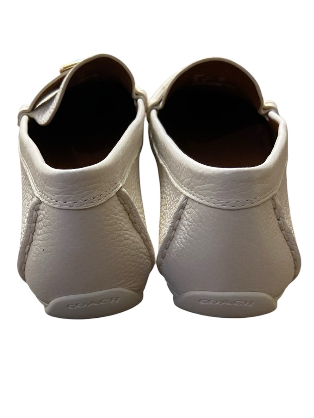 Coach off white Pebbled Leather Logo Bit Loafers Sz 9 - Picture 4 of 9
